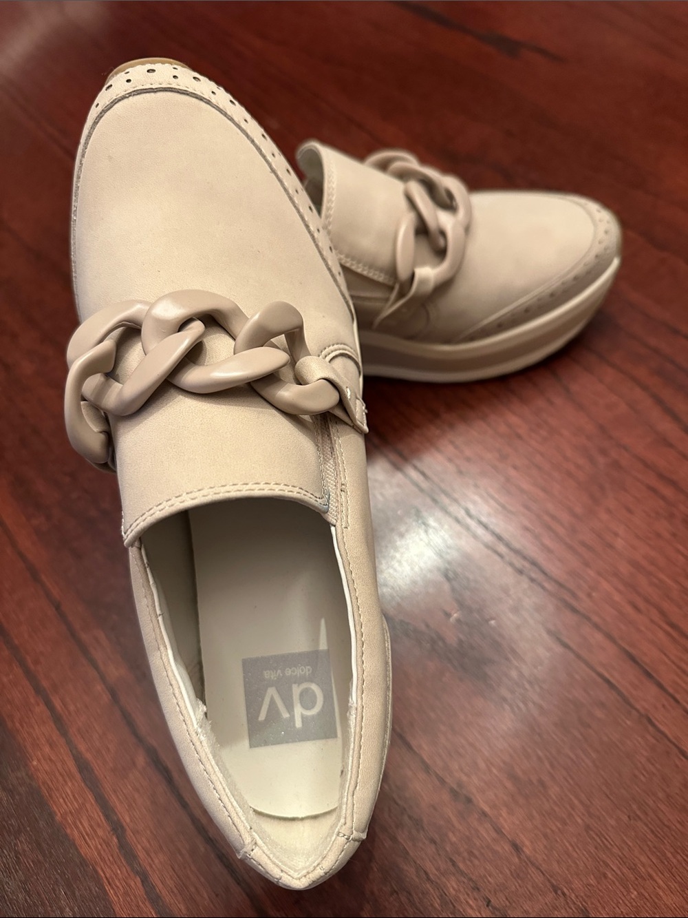 DV by Dolce Vita Beige Chain-Accent Slip-On Loafer | 8